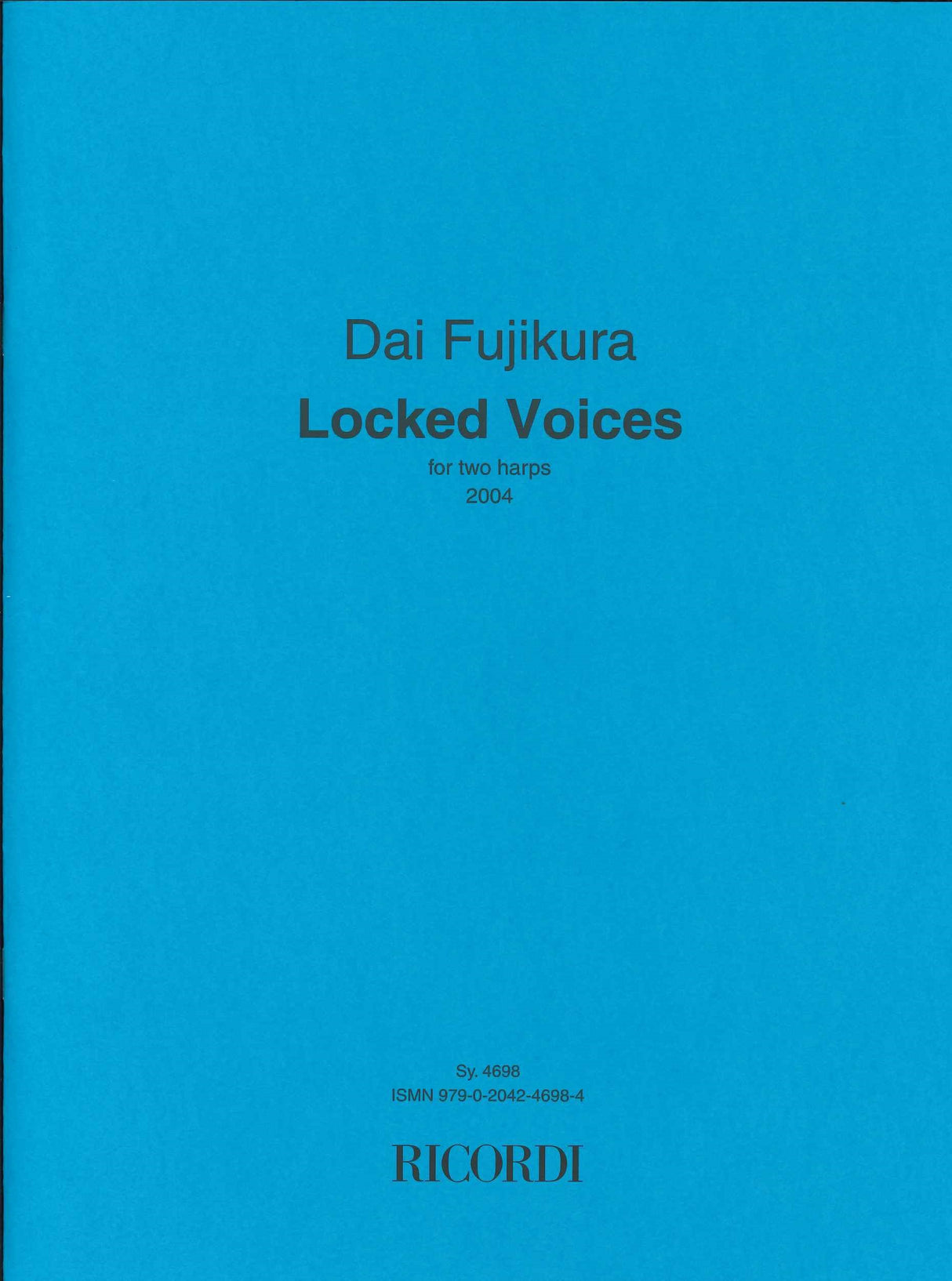 Fujikura, Locket Voices, for 2 Harps (Ricordi)
