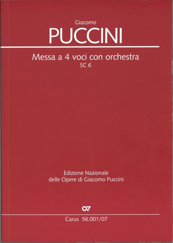 Puccini, Messa a 4 voci SC 6 (new ed.) (Carus)