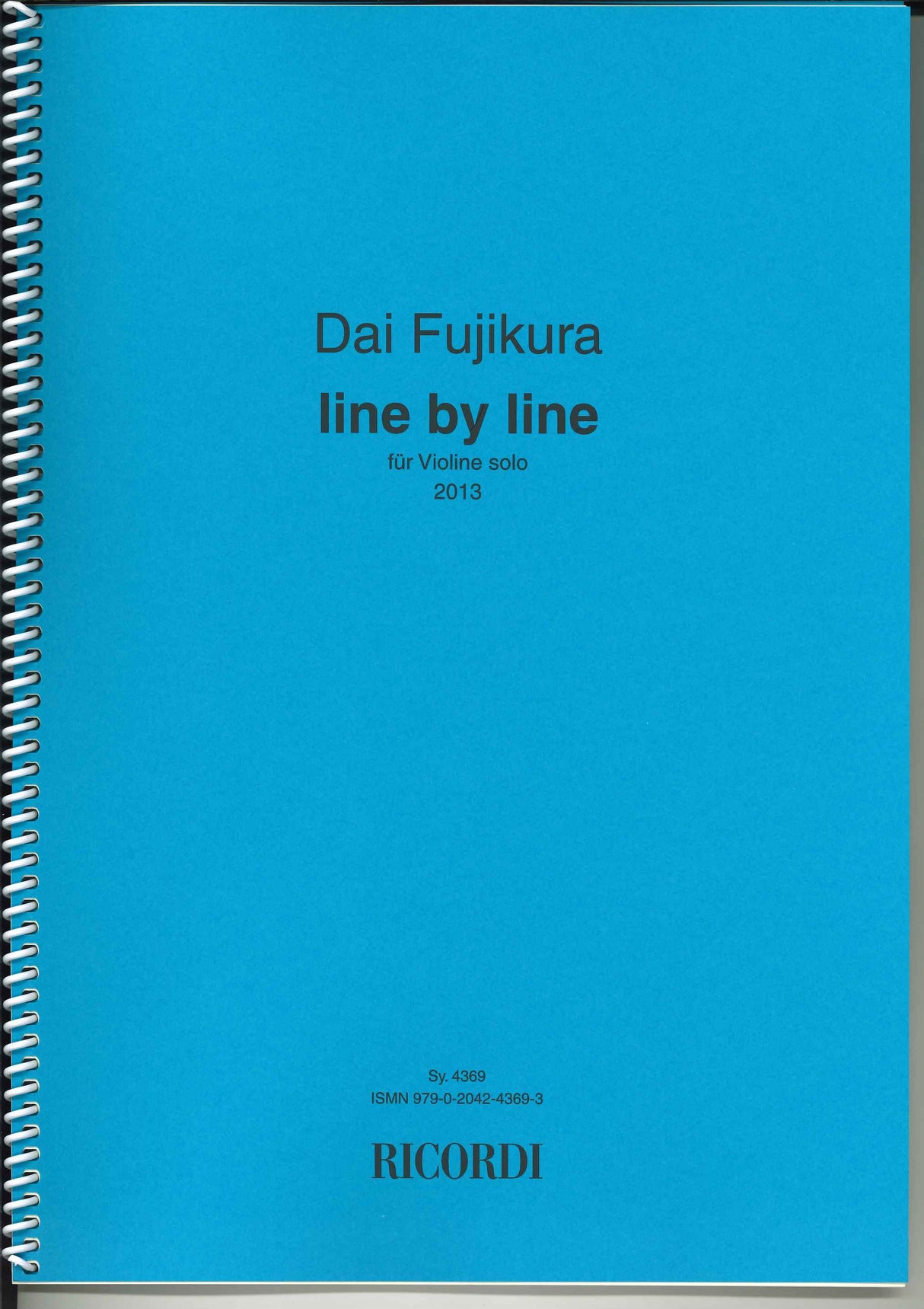 Fujikura, Line by Line (Vn Solo) (Ricordi)