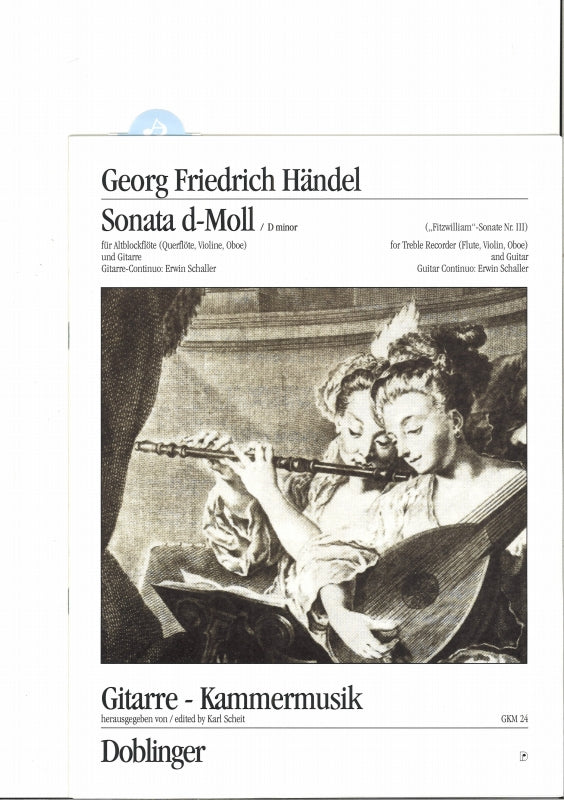 Handel, Sonata in d (ARec,Guit) (Doblinger)