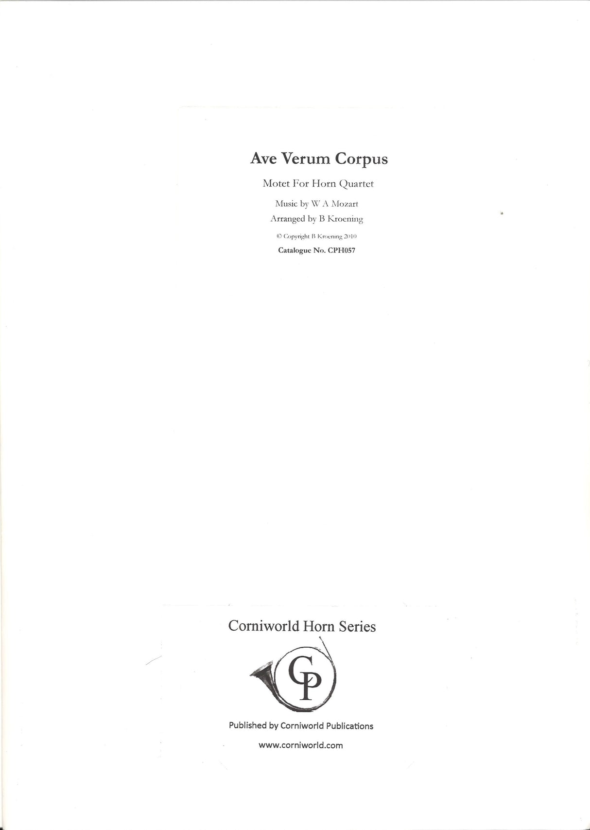 Mozart, Ave verum corpus (4Hn) (Corniworld)