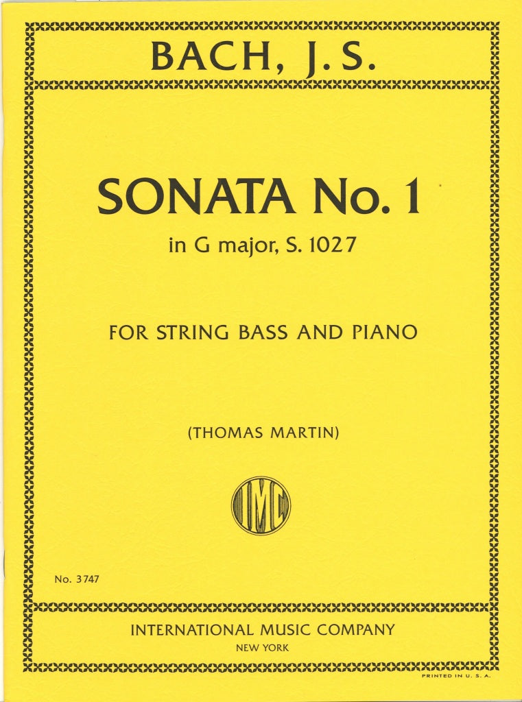 Bach, Sonata No. 1 in G BWV 1028 (IMC)