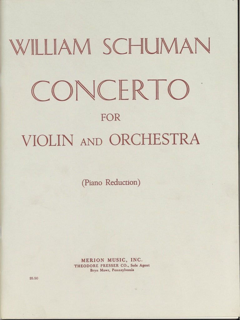 Schuman,W., Concerto for Violin and Orch (Merion)
