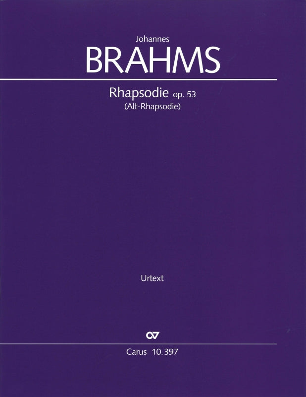 Brahms, Rhapsodie op. 53 (Full Score) (Carus)