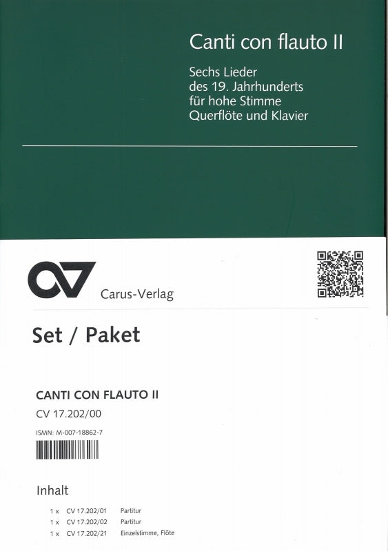 Canti con flauto 2 (High Voice,Fl,Pf) (Carus)