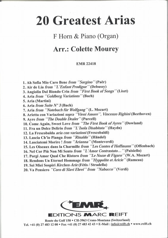20 Greatest Arias (Marc Reift)
