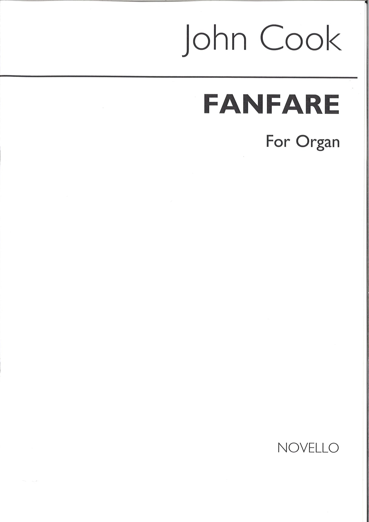 Cook, Fanfare for Organ (Novello)