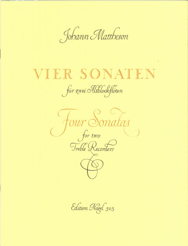 Mattheson, 4 Sonaten aus op. 1 (AA Rec) (Nagel/Barenreiter)