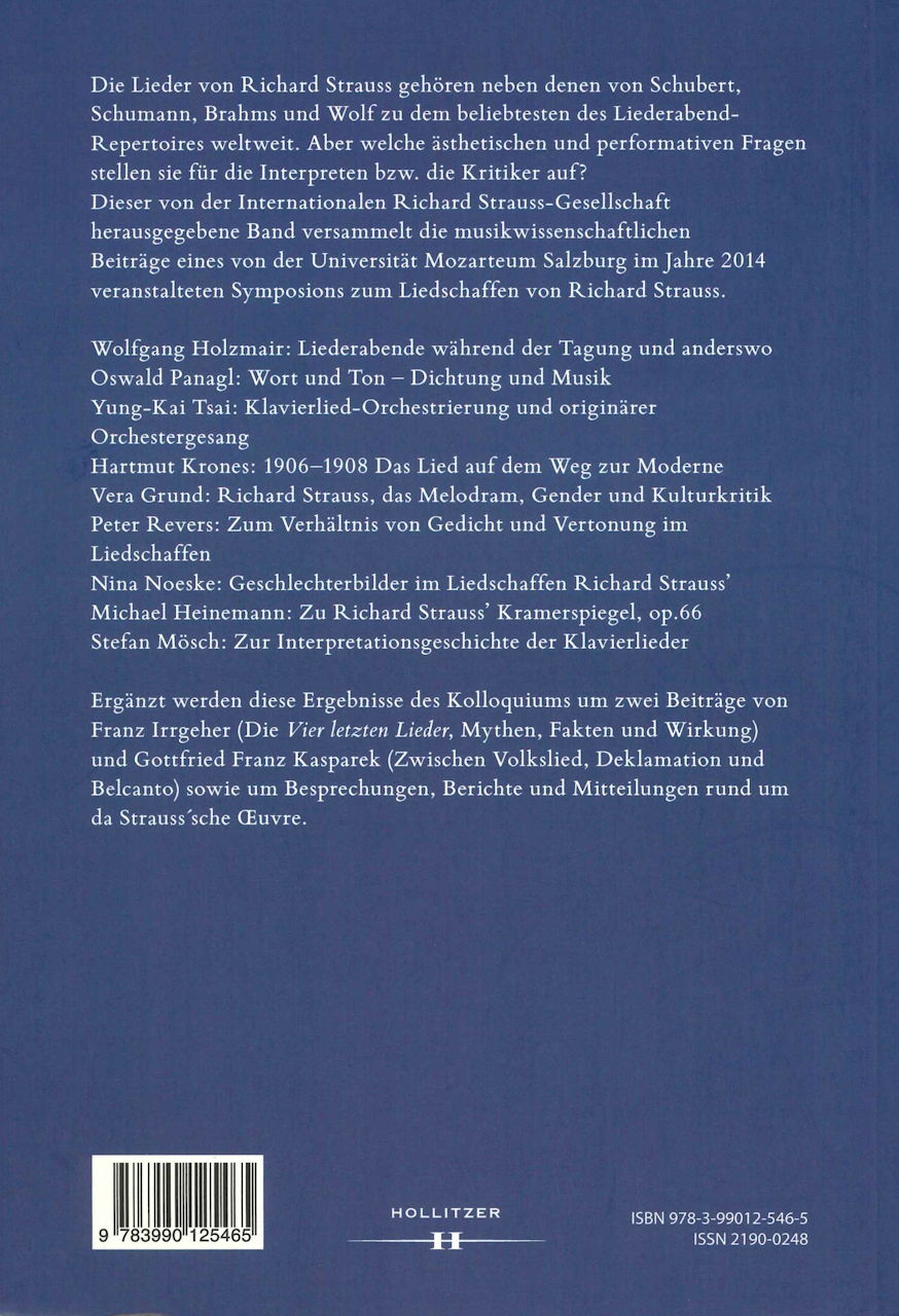 Richard Strauss Jahrbuch 2017 (Hollitzer Wissenschaftsverlag)
