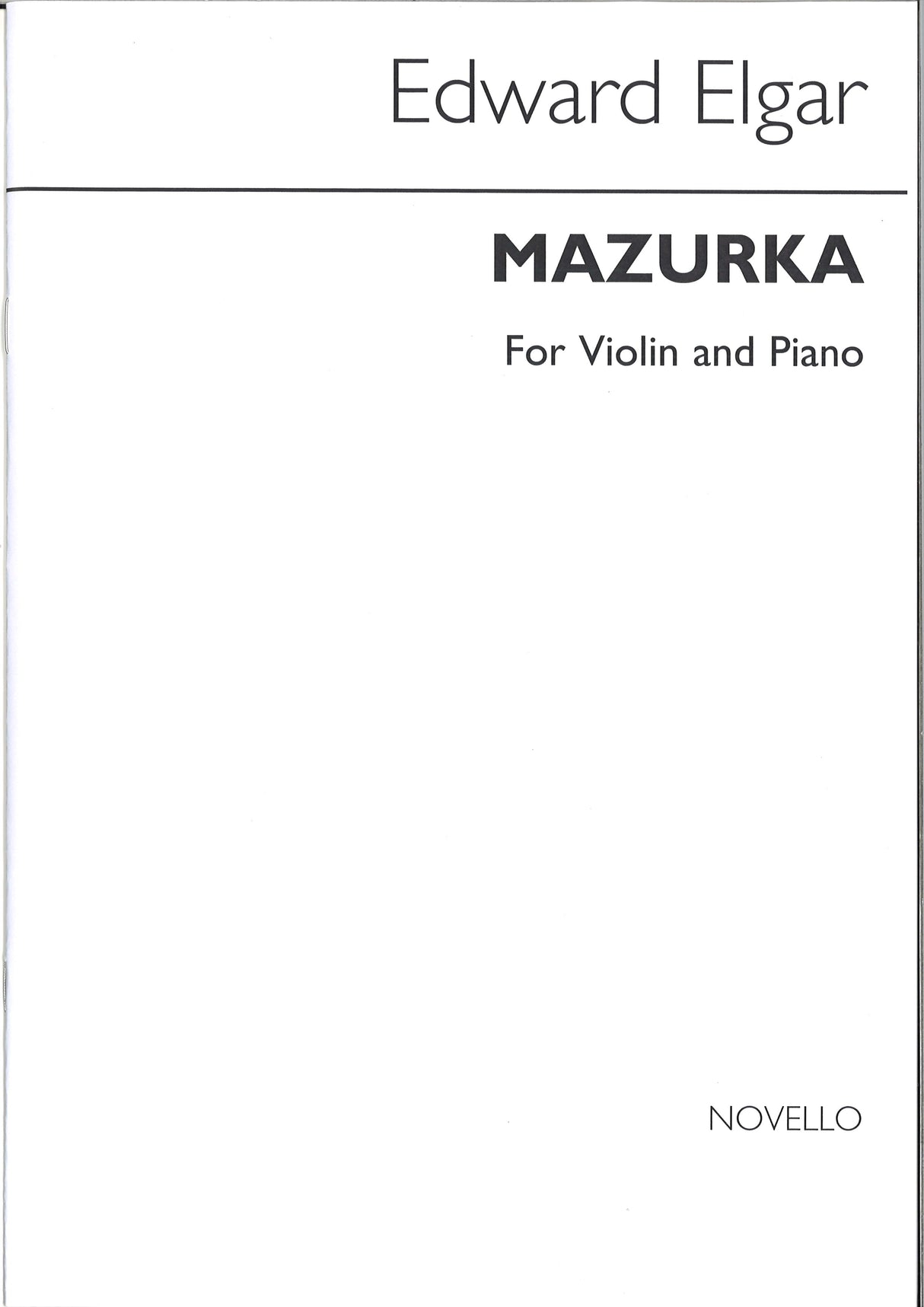 Elgar, Mazurka [op. 10/1] (Novello)
