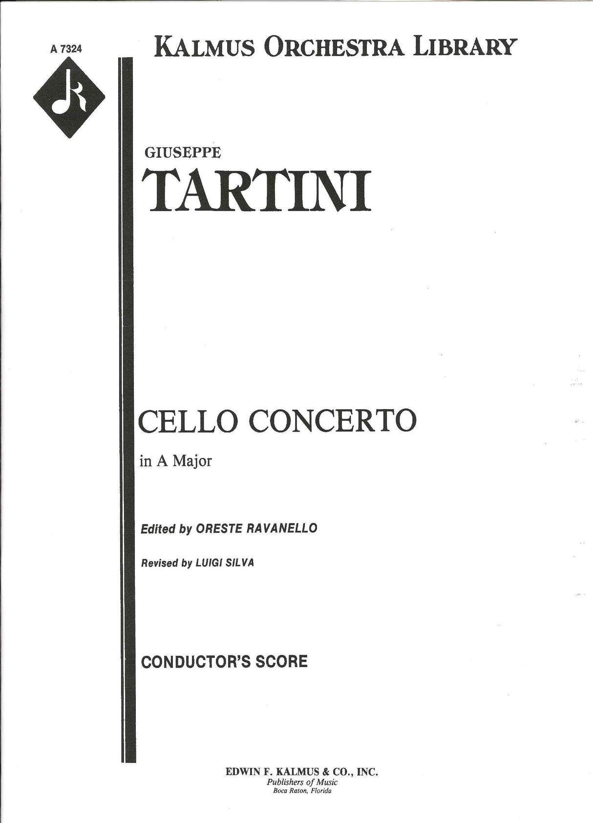 Tartini, Concerto for Cello Full Score (E.F.Kalmus)