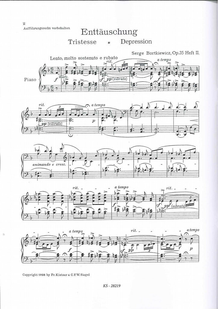Bortkiewicz, Roman op. 35/II: 5-8 (Kistner & Siegel)
