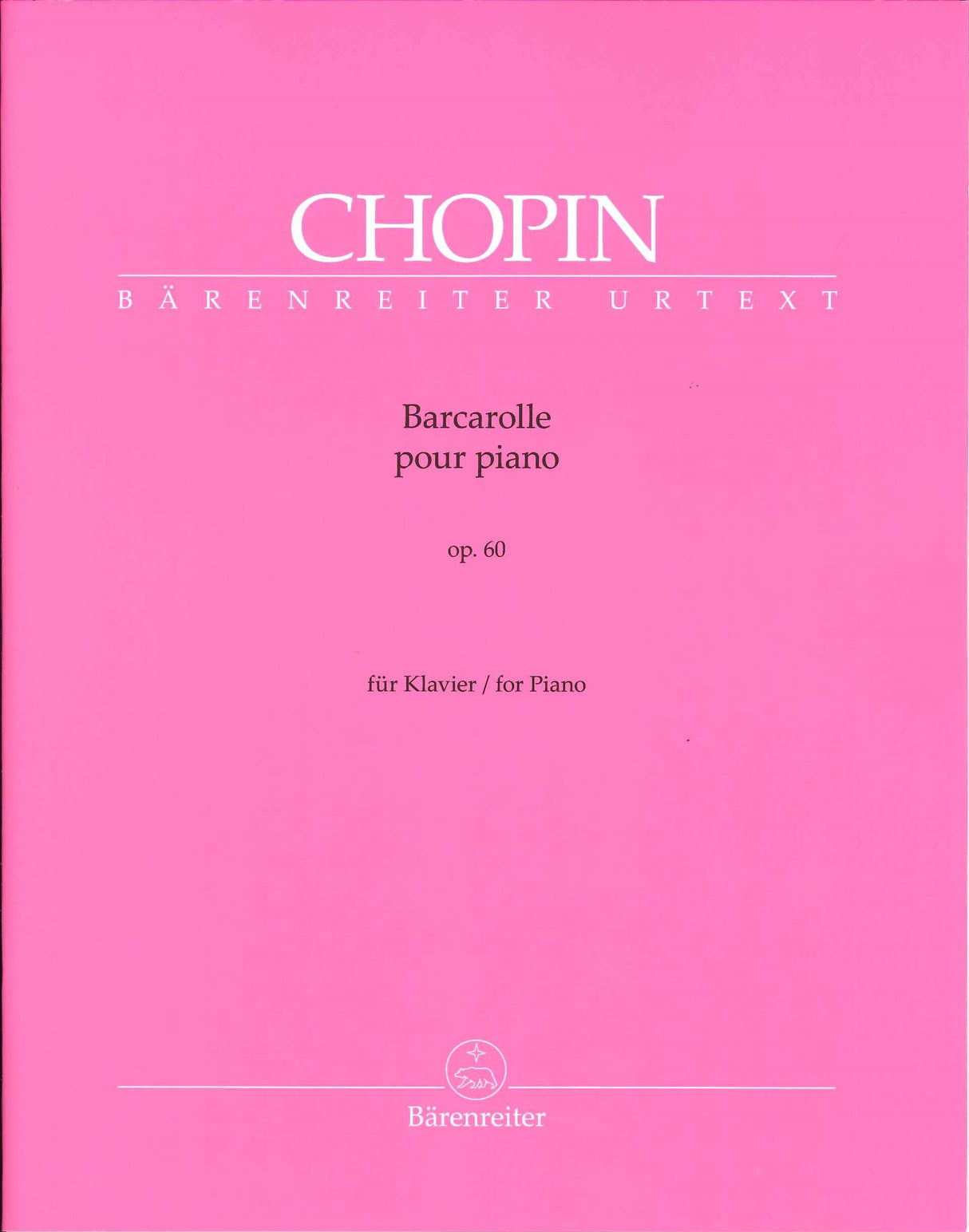 Chopin, Barcarolle op. 60 in F# (Barenreiter)