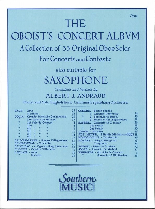 Oboist's Concert Album (Oboe part) (Southern)