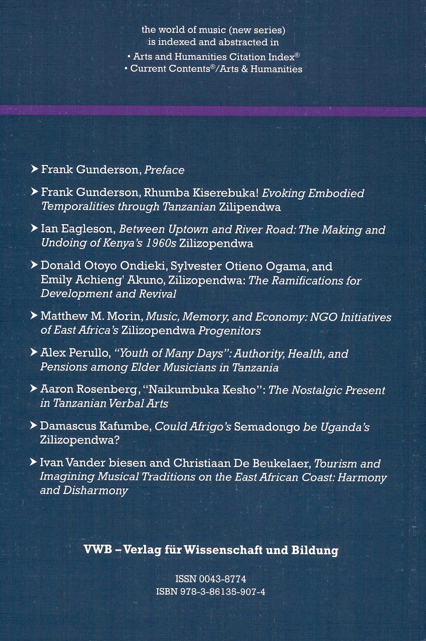 World of Music Vol. 3(2014) 1, 2 (2vols (VWB-Verlag fur Wissenschaft und Bildung)