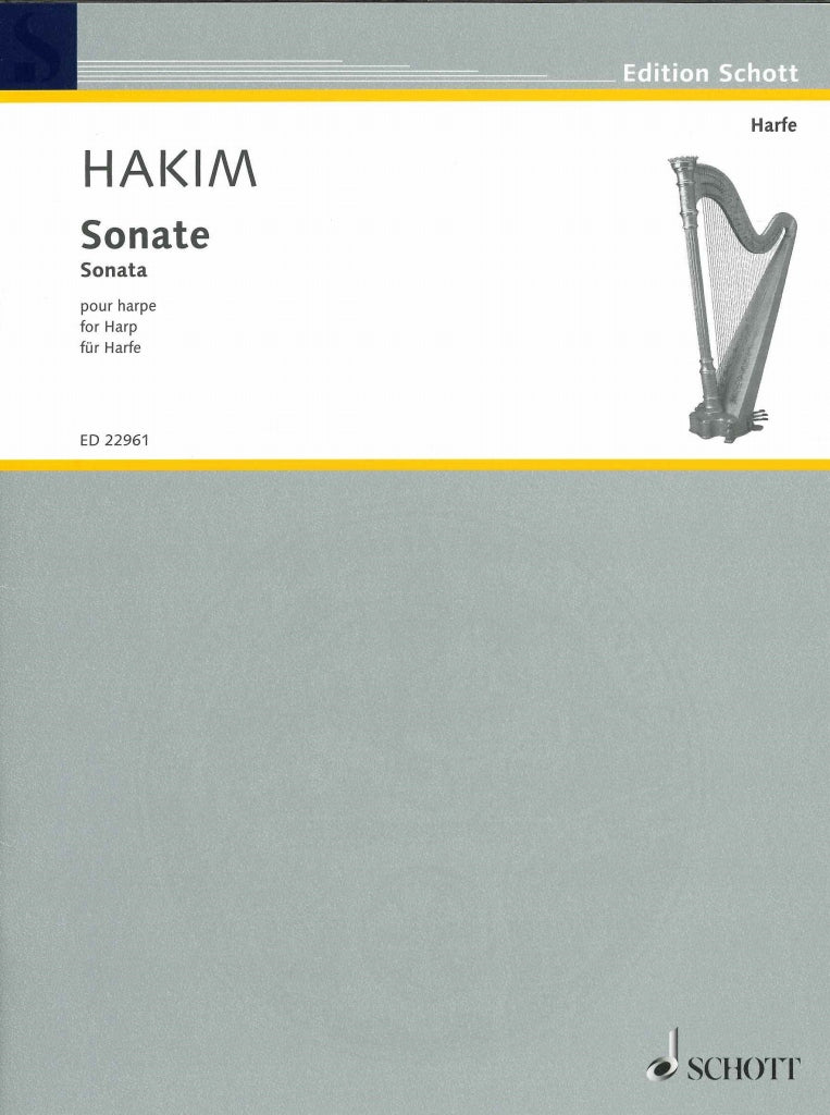 Hakim, Sonate, pour harpe (Schott)