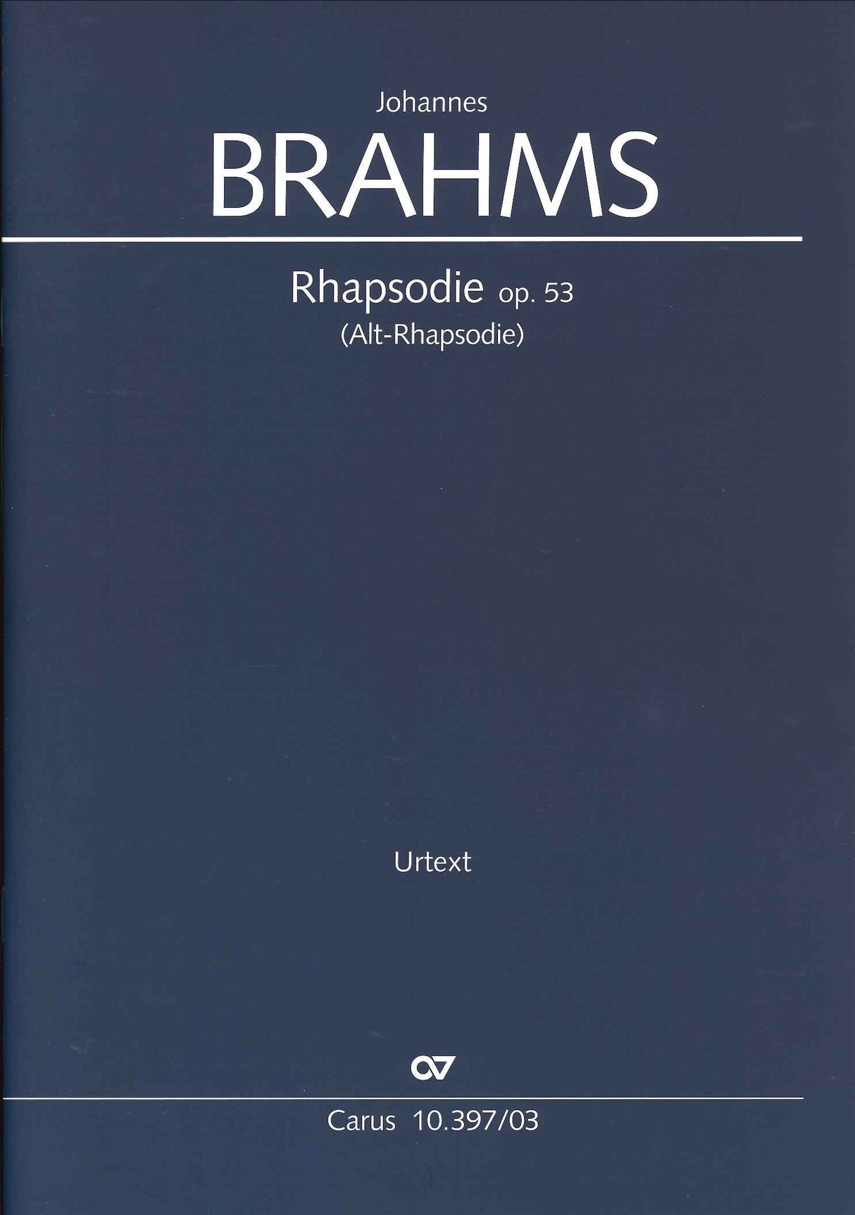 Brahms, Rhapsodie op. 53 (A Solo,TTBB.Pf (Carus)
