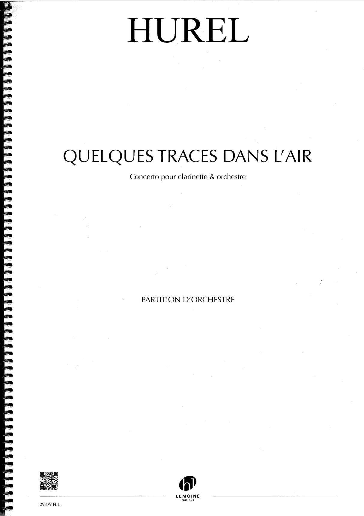Hurel, Quelques traces dans l'air (Lemoine)