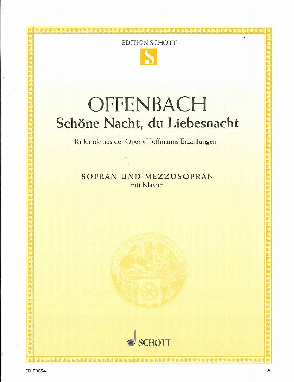 Offenbach, Schone Nacht [G] Sop,Mez,Pf (Schott)
