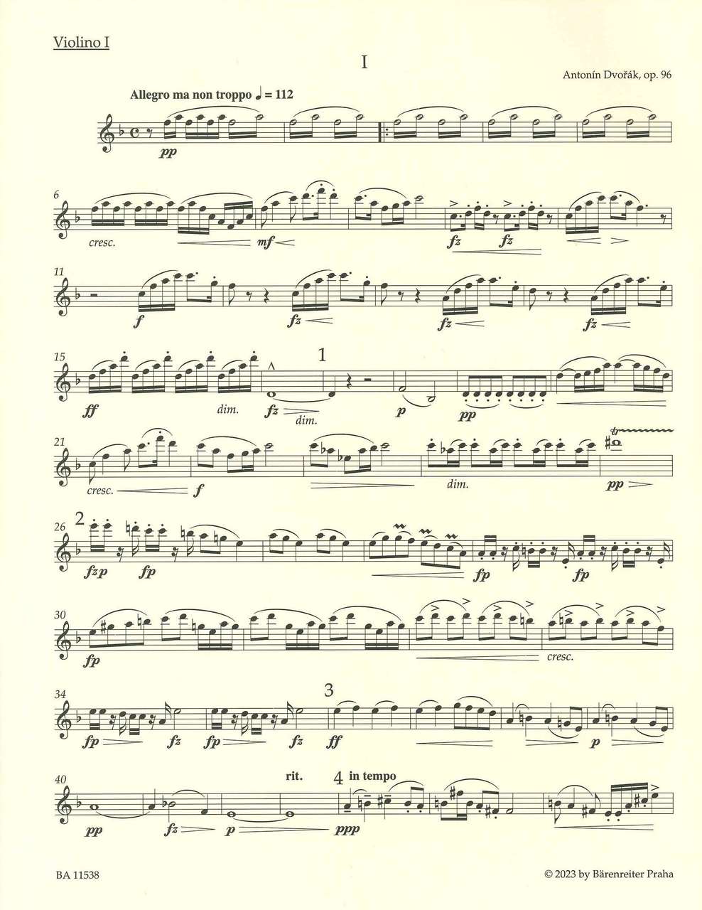 Dvorak, String Quartet No.12 American (Barenreiter)