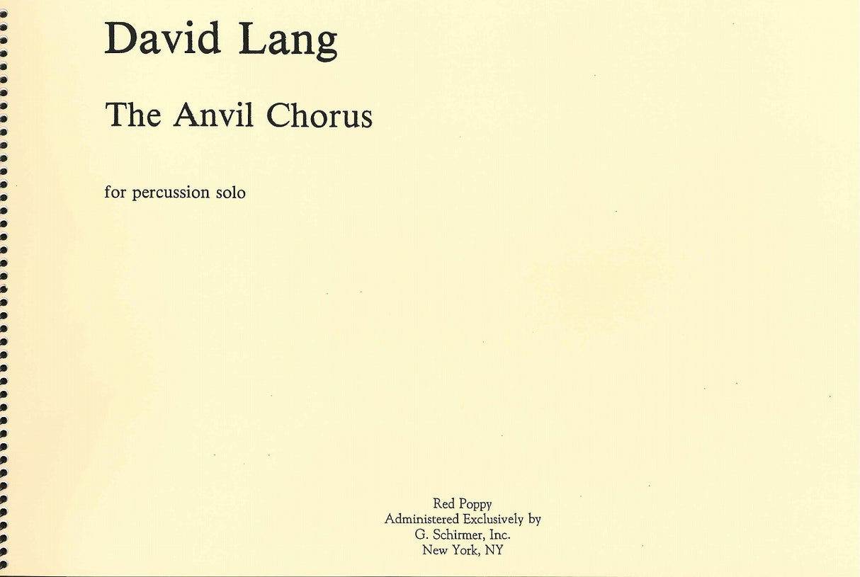 Lang, Anvil Chorus (Perc Solo) (G.Schirmer)