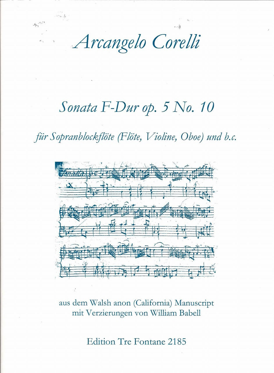 Corelli, Sonata op. 5/10 in F (Srec,Bc) (Tre Fontane)