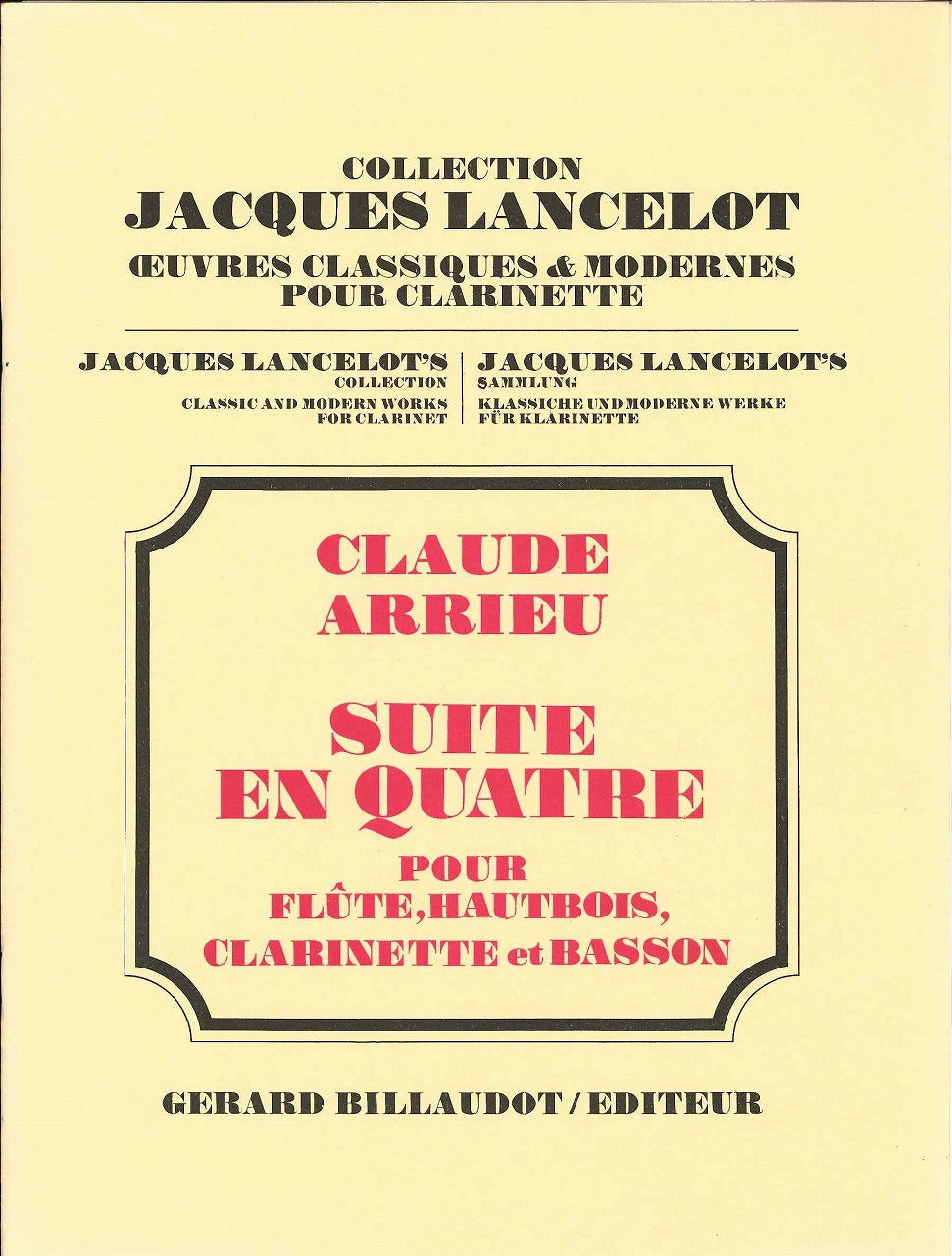 Arrieu, Suite en quatre (Fl,Ob,Cl,Bn) (Billaudot)
