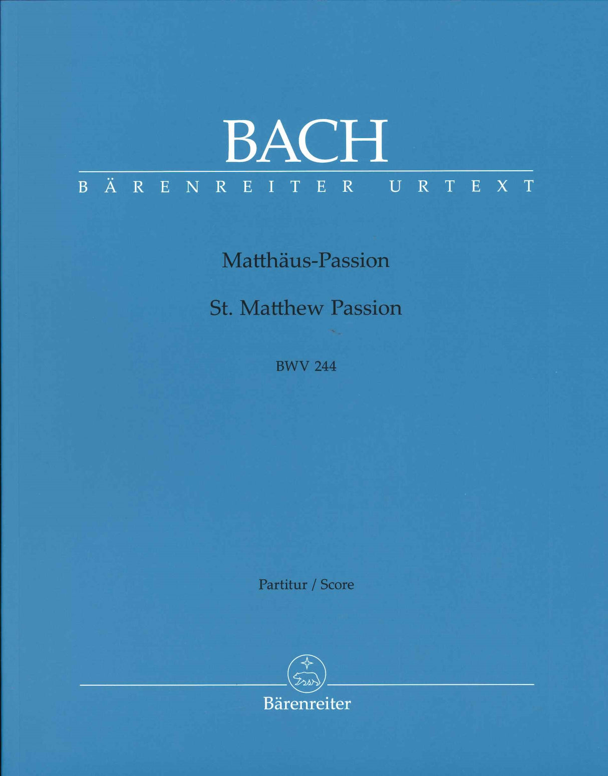 Bach, Matthaus-Passion Full Score (Barenreiter)