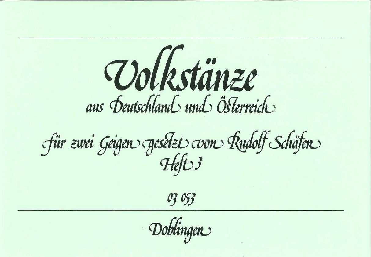 Volkstanze aus Deutschland & Osterr. 3 (Doblinger)