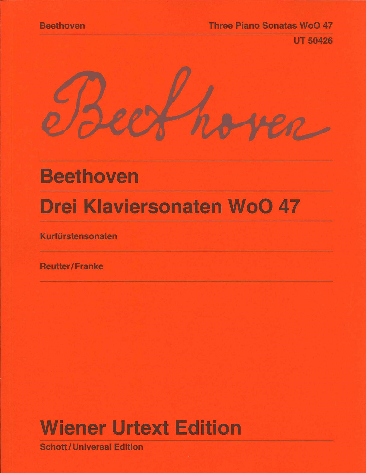 Beethoven, Sonatas WoO 47 'Kurfursten-' (Wiener Urtext Edition)