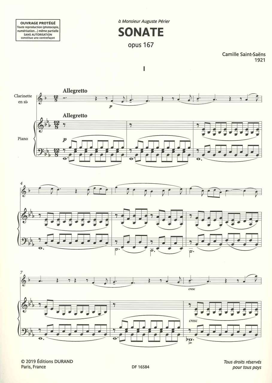 Saint-Saens, Sonata op. 167 (Lemaitre) (Durand)