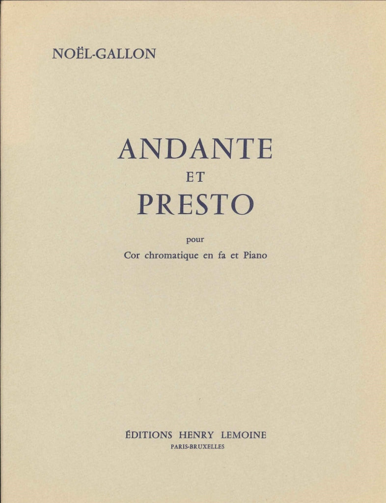 Noel-Gallon, Andante et Presto (Lemoine)
