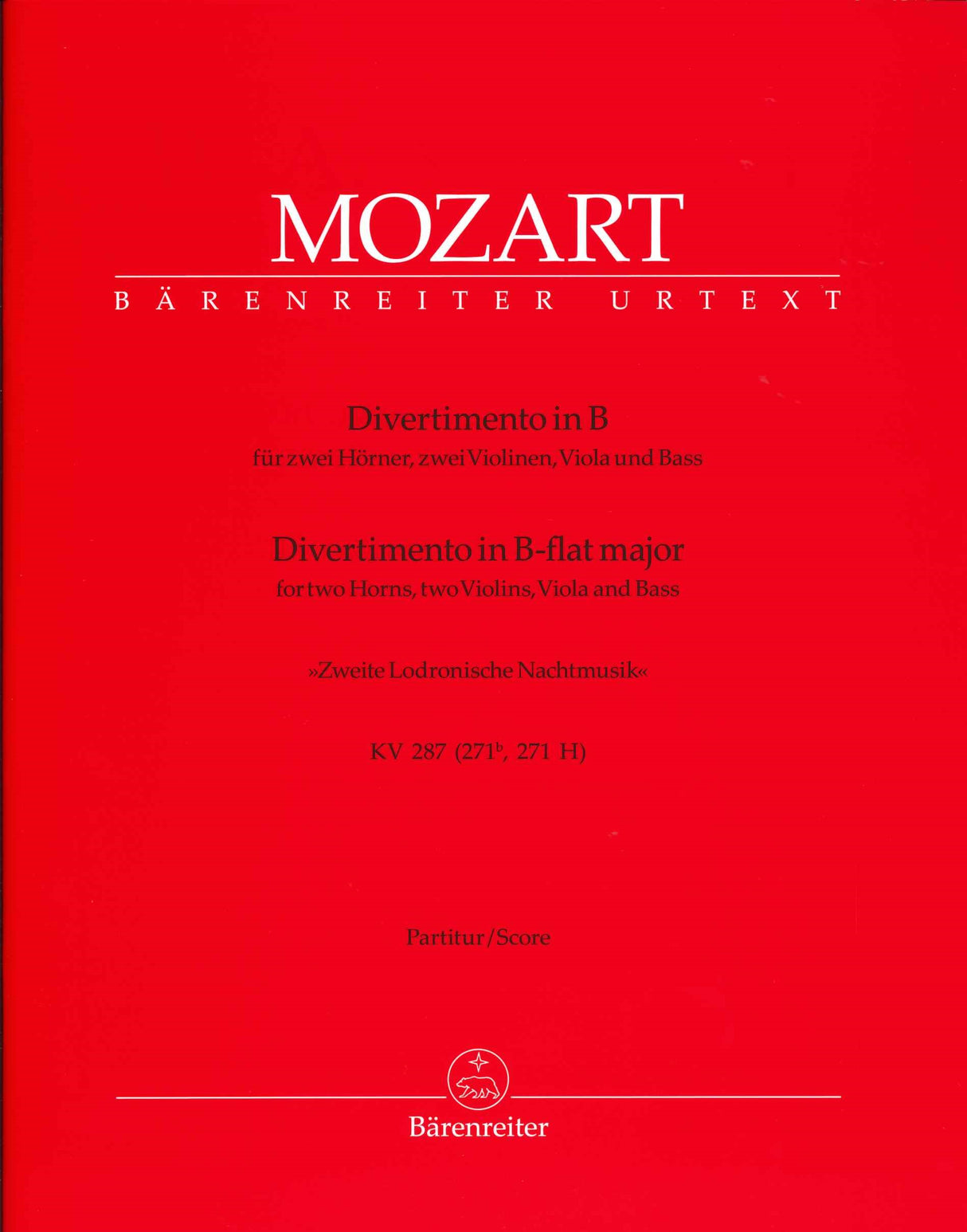 Mozart, Divertimento KV 287 Full Score (Barenreiter)