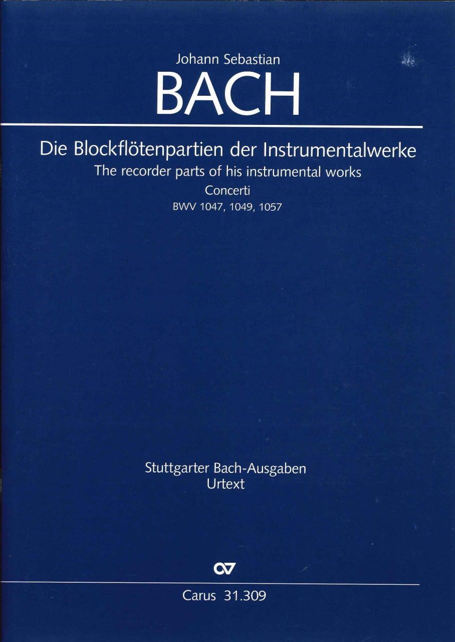 Bach, Recorder Parts Brandenburg 2, 4... (Carus)