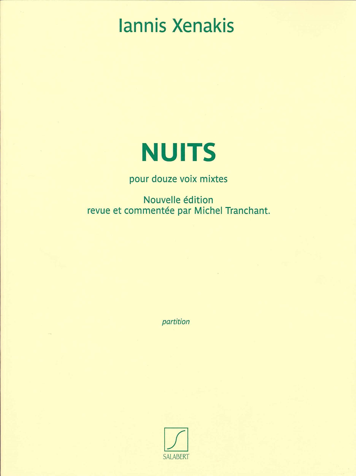 Xenakis, Nuits (Tranchant) (Salabert)