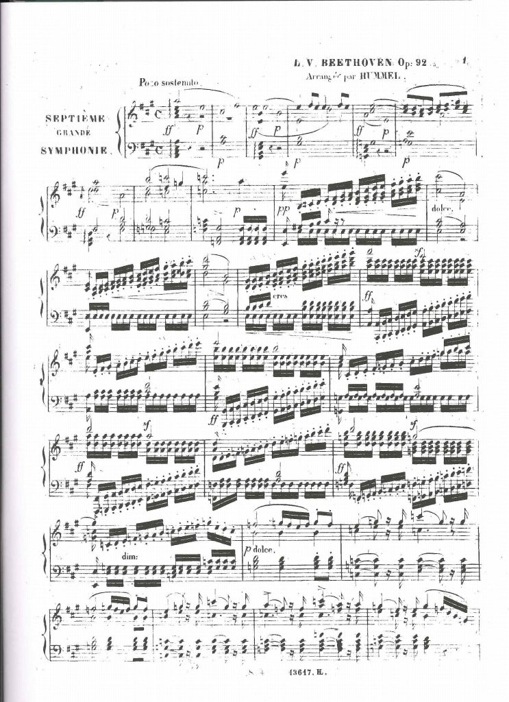 Beethoven/Hummel, Symph 7 (Fl,Vn,Vc,Pf) (Falls House Press)