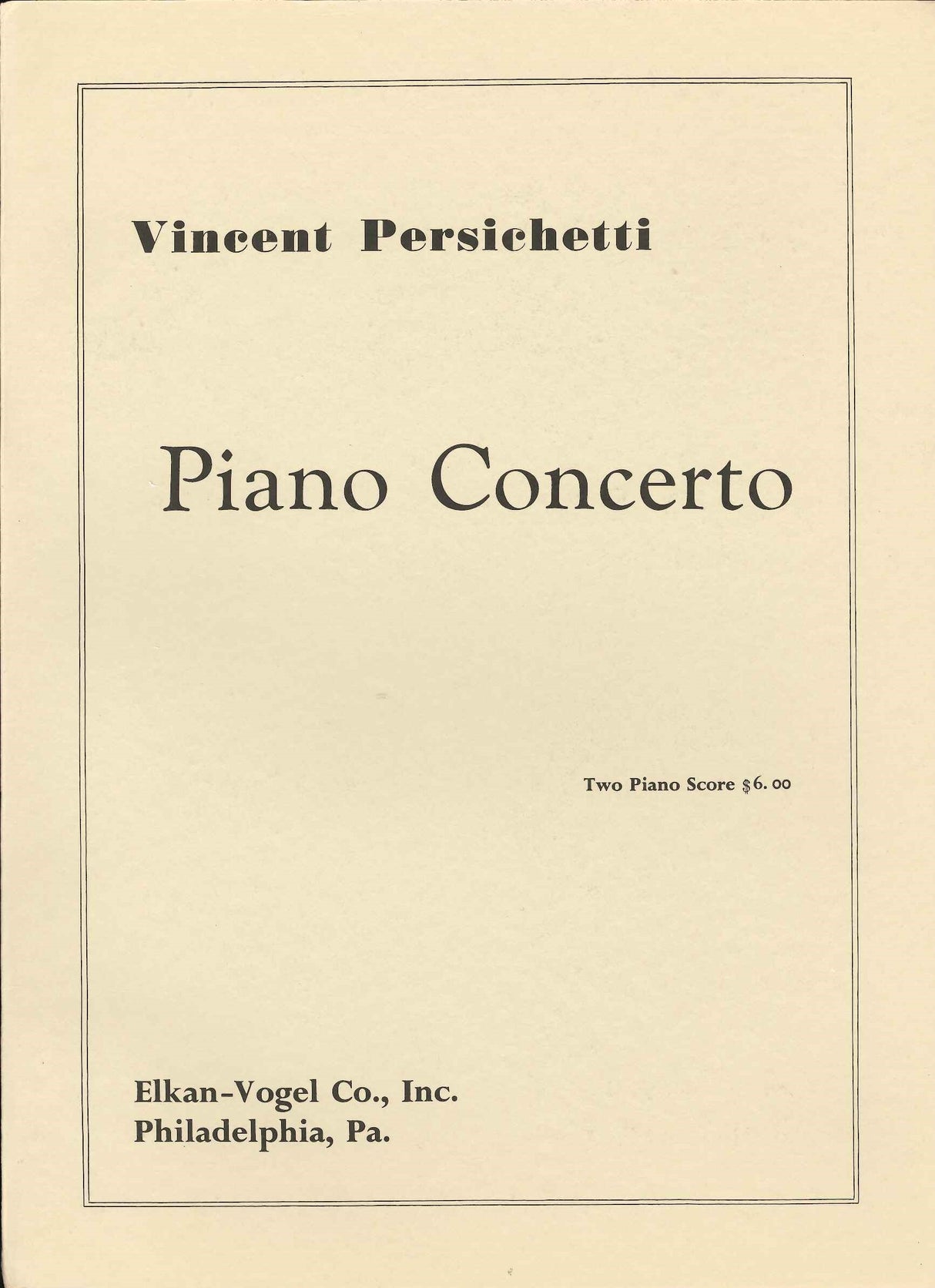Persichetti, Concerto op. 90: 2-Pf Red. (Elkan-Vogel)