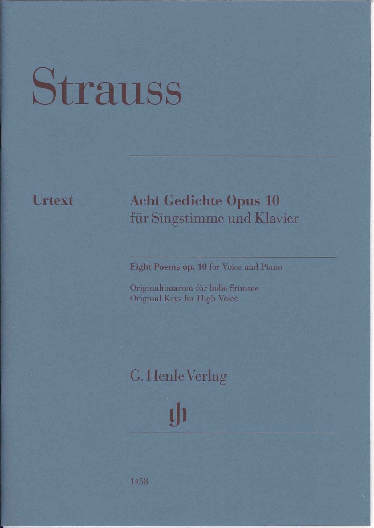Strauss,R., 8 Gedichte op. 10 (H) [G] (Henle)