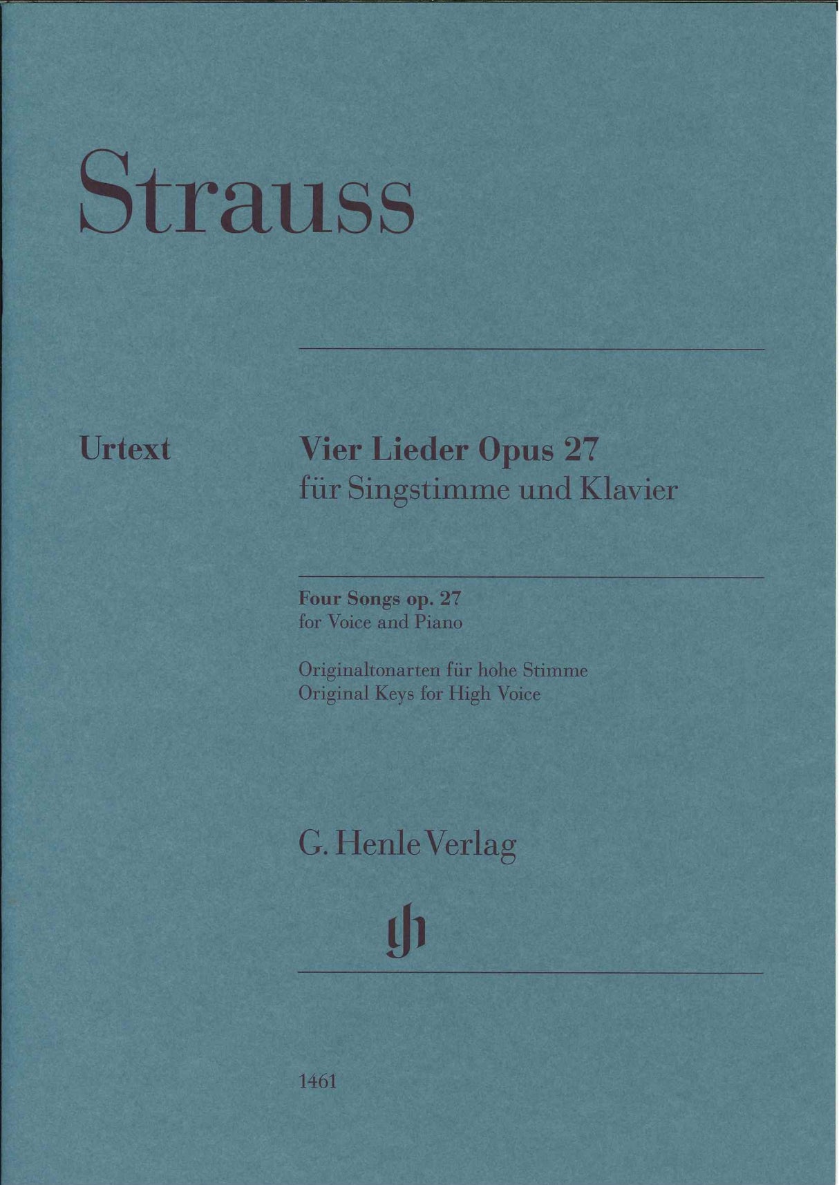 Strauss,R., 4 Lieder op. 27 (orig=H) (Henle)