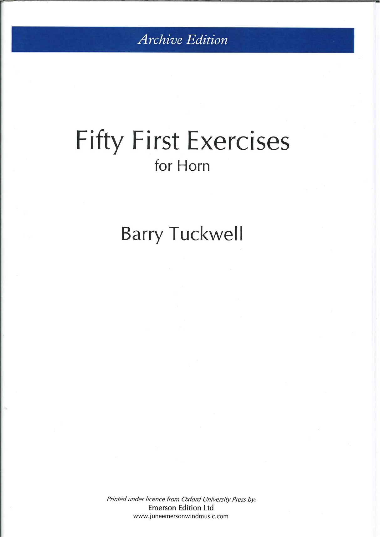 Tuckwell, 50 First Exercises (Oxford University Press/June Emerson)