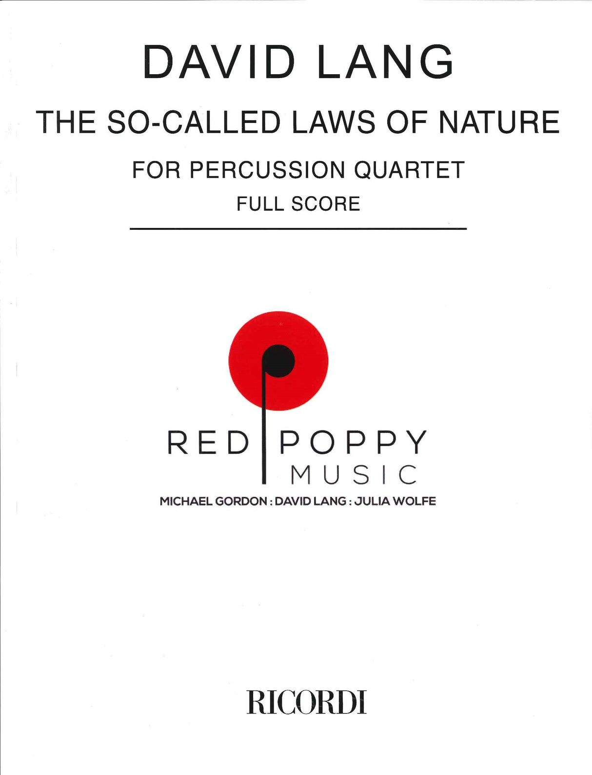 Lang, So-called Laws of Nature (4-player (Red Poppy/Ricordi)