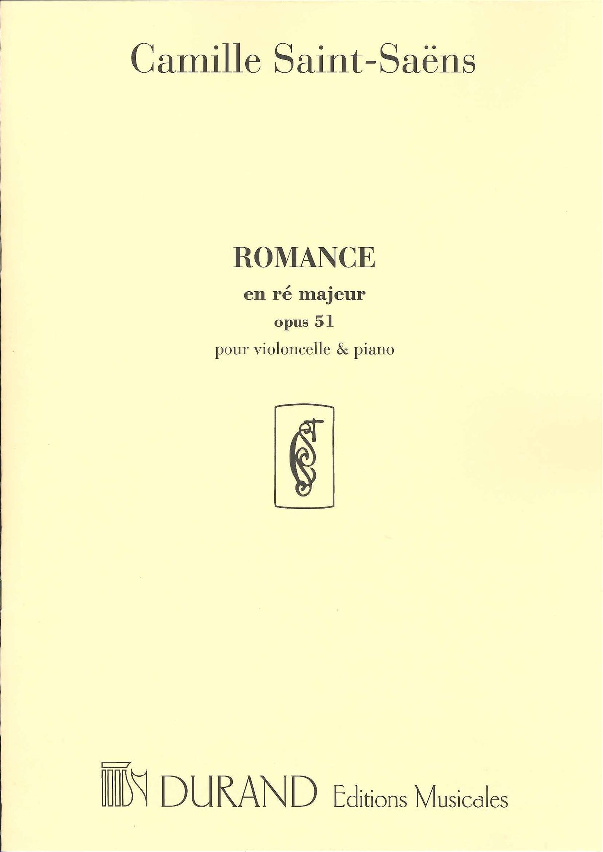 Saint-Saens, Romance op. 51 in D (Durand)
