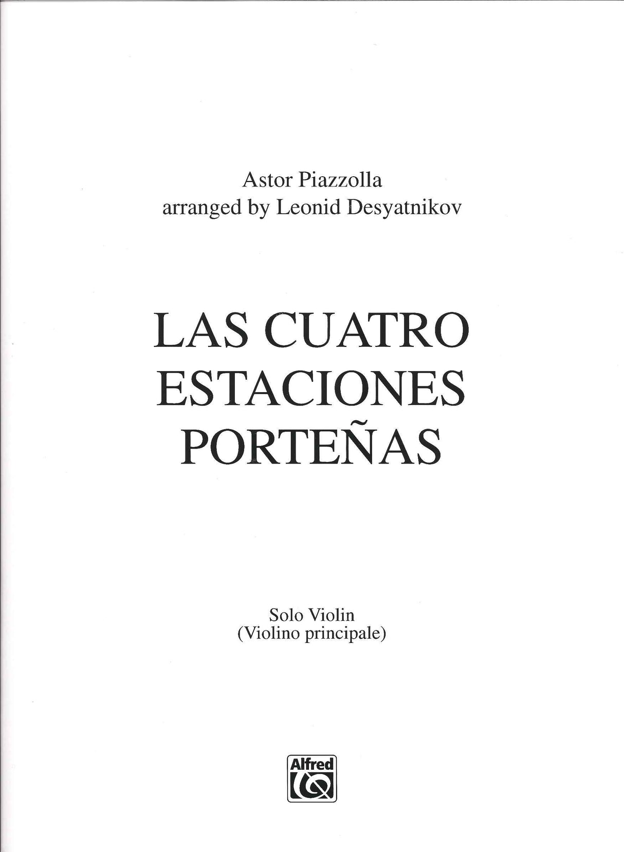 Piazzolla, Las Cuatro Estaciones (Vn) (Alfred)