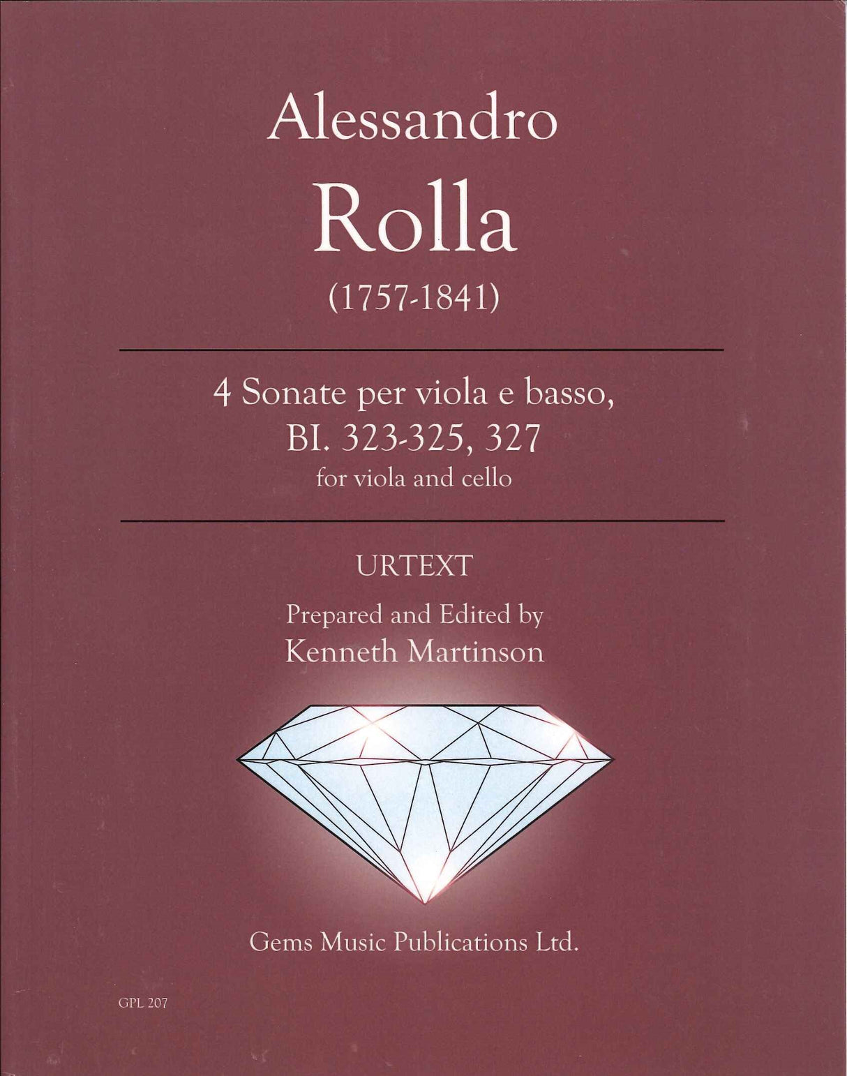 Rolla, 4 Sonate BI 323-325, 327 (Va,Vc) (Gems Music)