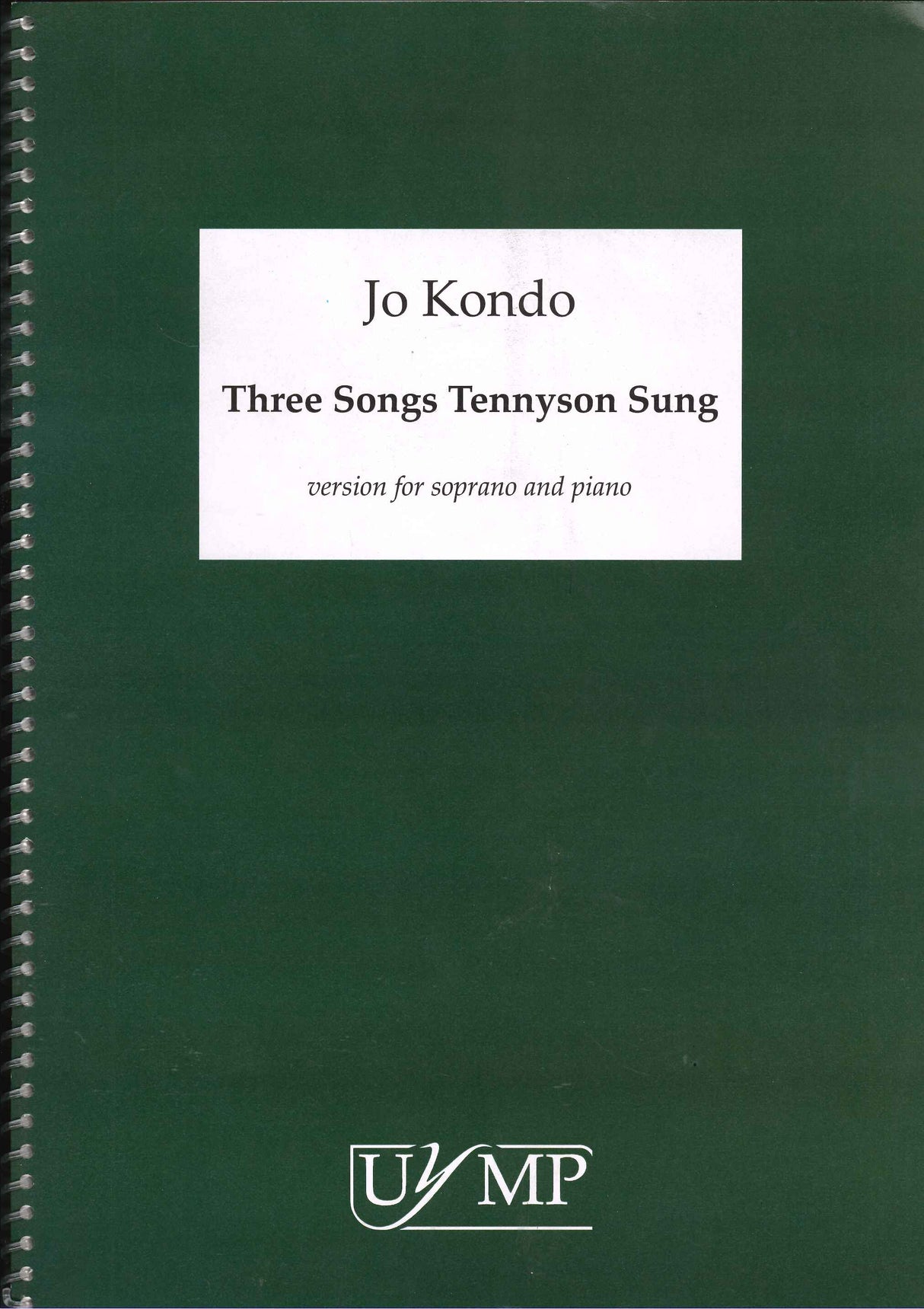 Kondo, 3 Songs Tennyson Sung (Sop,Pf) (York Music Press, University of)