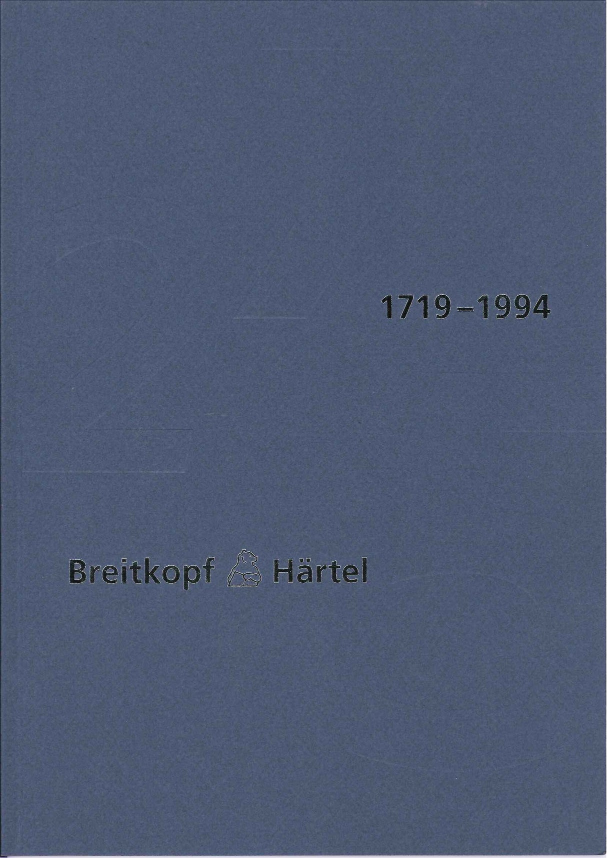 Breitkopf & Hartel 1719-1994: Festbrosch (Breitkopf)