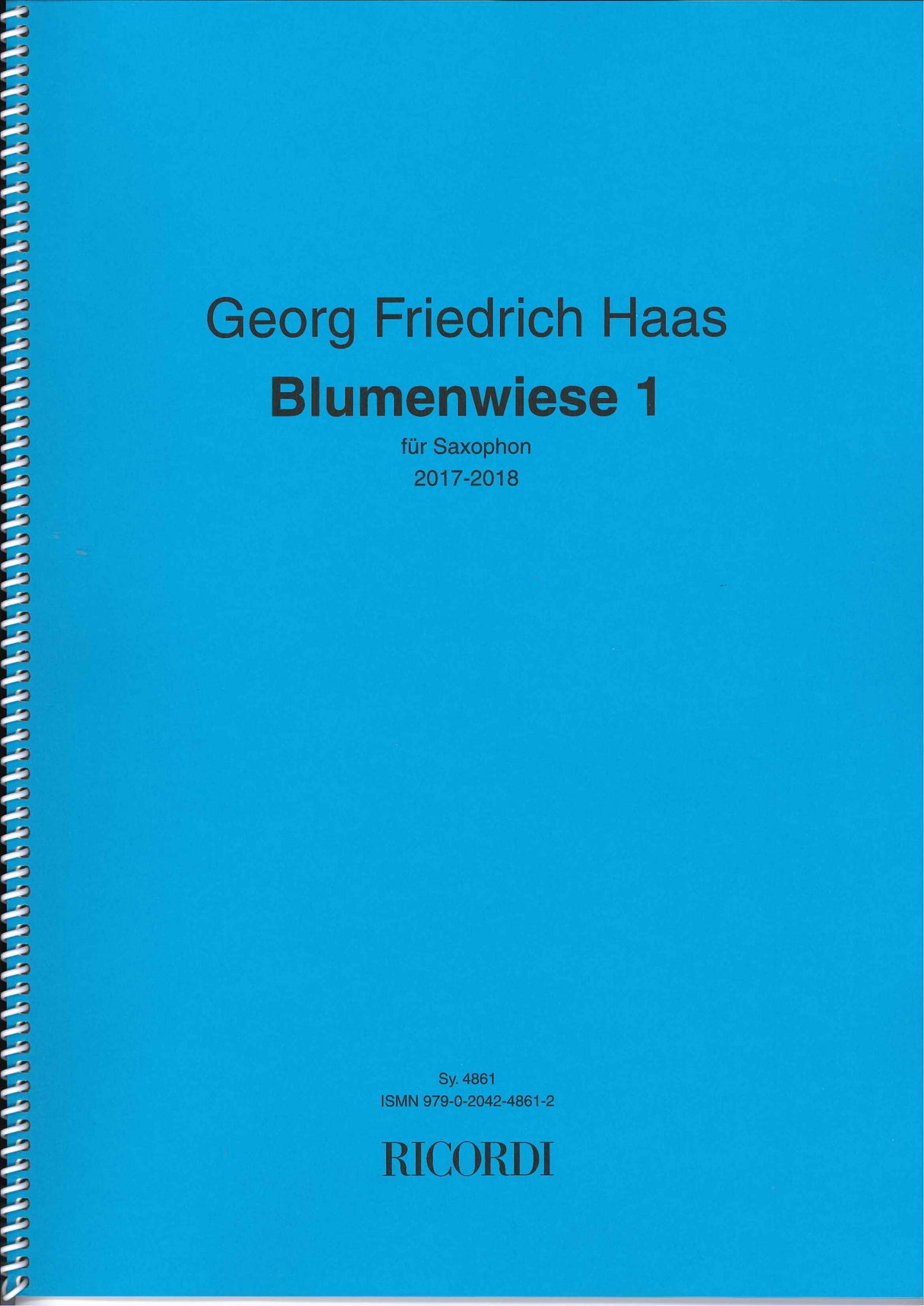 Haas,G.F., Blumenwiese 1, fur Saxophon (Ricordi)