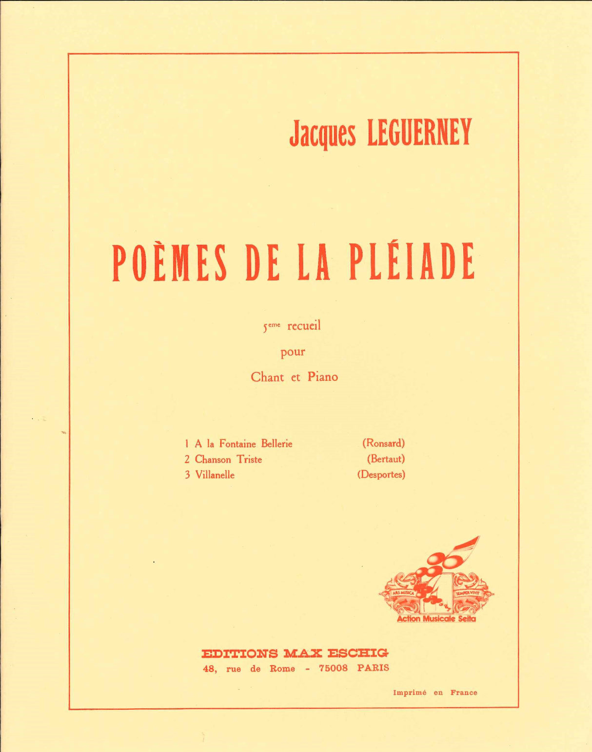 Leguerney, Poemes de La Pleiade 5 (Eschig)