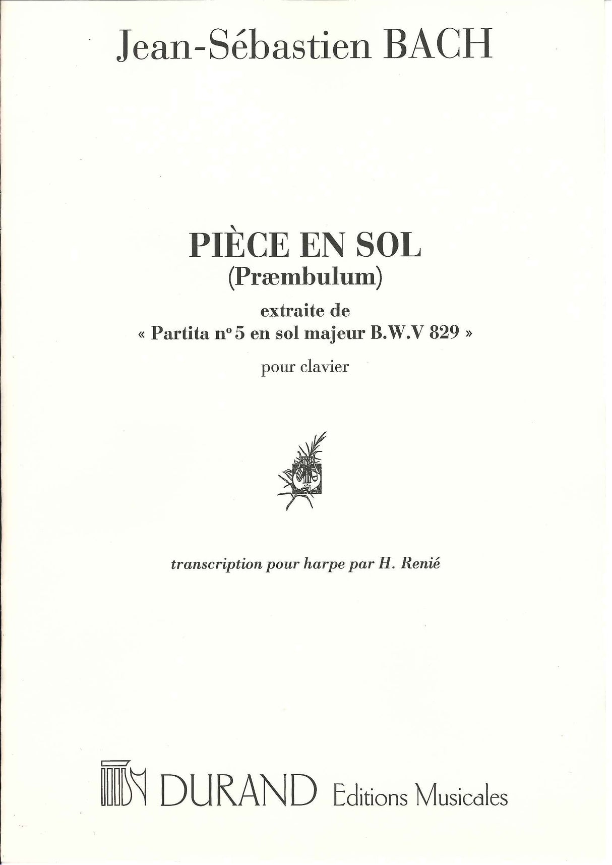 Bach, Piece en sol (Praembulum) (Durand)