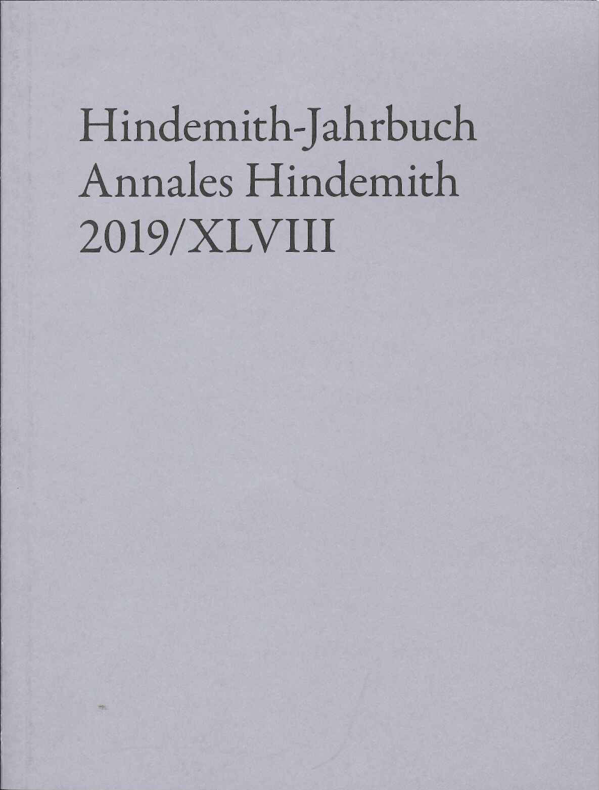 Hindemith-Jahrbuch 2019/XLVIII (Schott)